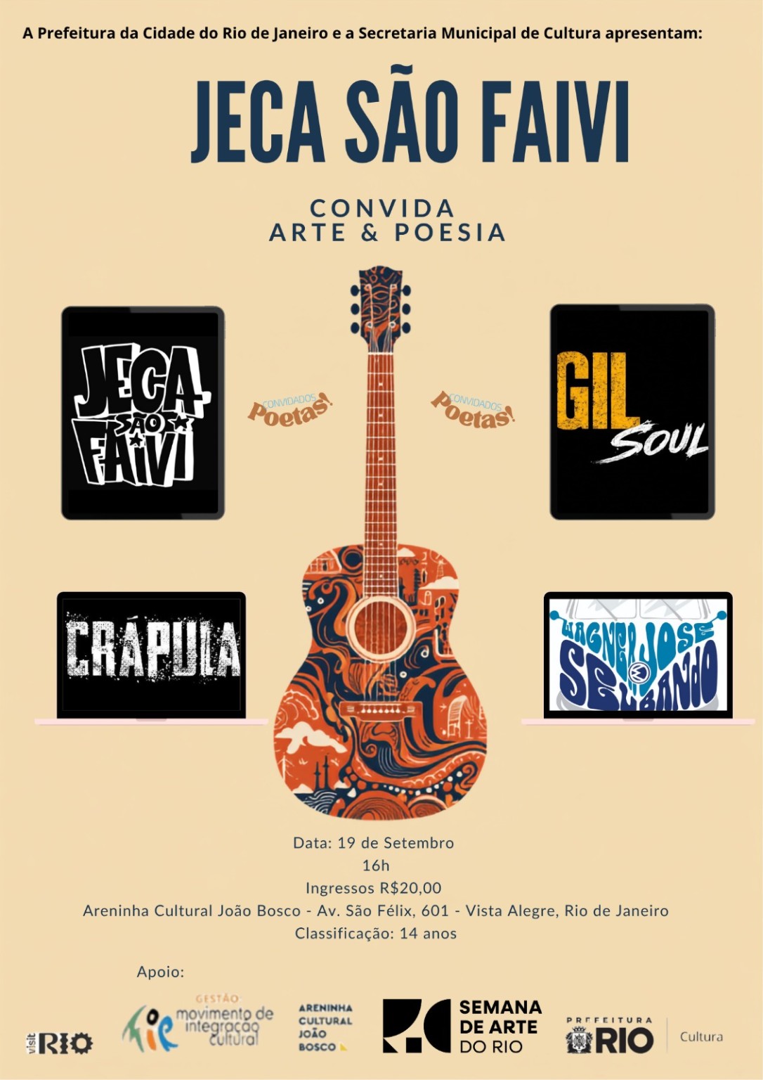Cartaz do show Jeca São Faivi convida Arte e Poesia